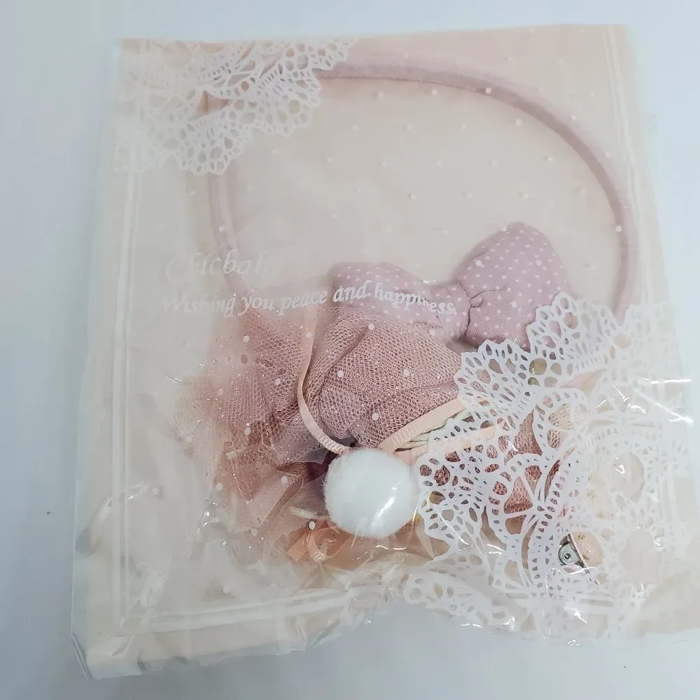 NIB Chicbaby Pink & White Hair Accessories